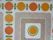 papier peint géometrique orange brun