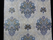 blue grey gold medallion wallpaper