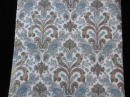 blue grey gold medallion wallpaper