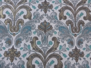 blue grey gold medallion wallpaper