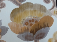 papier peint fleurs brun gris