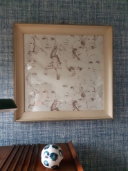 Vintage behang gezichten