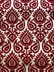 Bordeaux beige vintage flock wallpaper