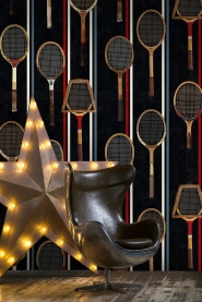 Tennis rackets wallpaper black