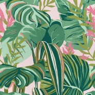 Premium wallpaper Tropical Foliage pink