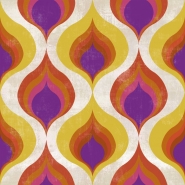 Ottoman pattern yellow purple