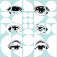 Eyes and circles blue wallpaper