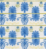 Premium wallpaper Mykonos villa blue-white