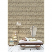 Beige bakstenen behang