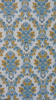 vintage damask wallpaper blue yellow