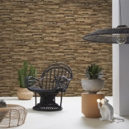 Exotic wood cladding wallpaper