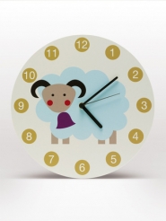 horloge mural enfants mouton blanc