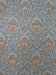 orange grey damask vintage wallpaper