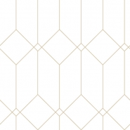 ESTA art deco wallpaper white with golden lines