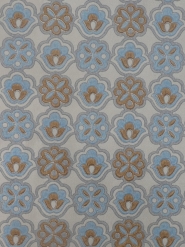 geometrisch vintage behang blauw bruin