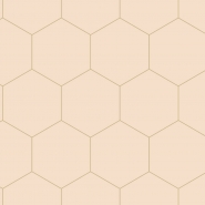 Papier peint hexagone beige-or