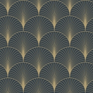 ESTA art deco wallpaper dark blue and gold