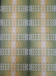 Papier peint vintage geometrique vert et jaune