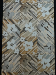 Papier peint vintage fleurs brun gris