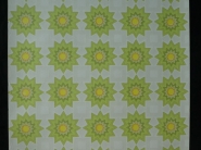 Vintage geometric wallpaper green and yellow sun