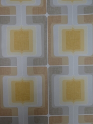 papier peint vintage géometrique gris jaune brun