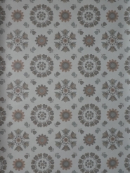 Papier peint vintage fleurs gris taupe