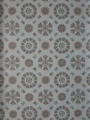 Vintage floral wallpaper with grey and taupe flowers