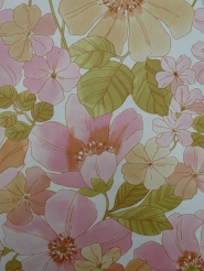 Papier peint vintage fleurs rose