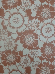 papier peint vintage fleurs rouge-brun