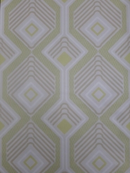 vintage behang geometrisch groen beige