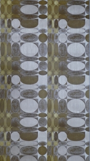 bruin geel geometrisch patroon vintage behang