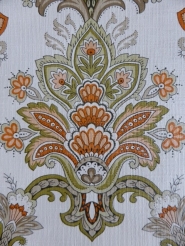 green orange medallion wallpaper