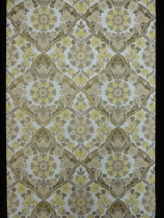vintage damask wallpaper yellow grey