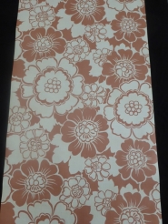 papier peint vintage fleurs rouge-brun