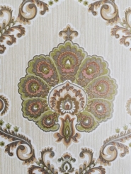 Green golden damask vintage wallpaper