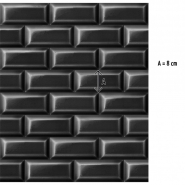 Zwarte metrotegels behang