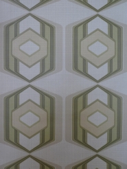 papier peint vintage figure géometrique vert