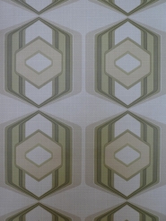 green geometric vintage wallpaper