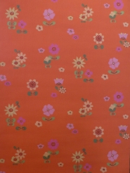 papier peint vintage fleurs orange