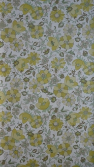vintage bloemenbehang groen wit