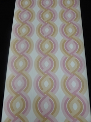 vintage behang geometrisch roze beige