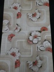 vintage bloemenbehang beige rood