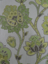 vintage bloemenbehang groen