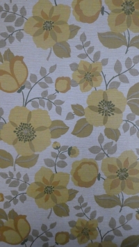 vintage bloemenbehang geel bruin