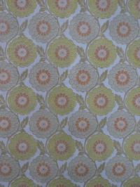 vintage floral wallpaper green orange