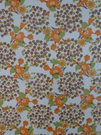 vintage floral wallpaper orange green