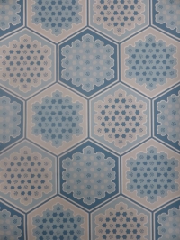 vintage geometric wallaper blue hexagons