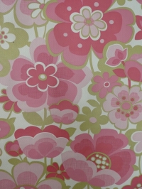 vintage floral wallpaper green pink